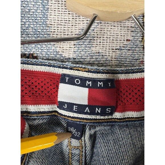 Vintage Tommy Hilfiger Baggy Jeans Mens 36x30 Y2K Denim Wide Leg Carpenter JNCO - Picture 9 of 10